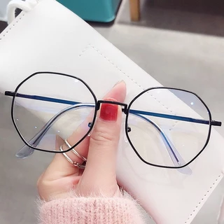 Óculos Poligonais Anti-Azul Luz Feminina De Moda Simples Para Meninos Estudantes