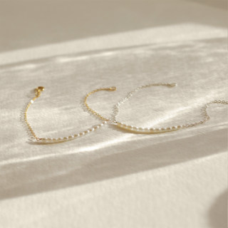1 Pacote Minimalista Estilo requintado Oval Natural Oval Pérola de Água Doce Natural Ladies Fashion Pearl Bracelet Pulseira de Cobre folheada a ouro 14K Girls Pearl Chain Bracelet