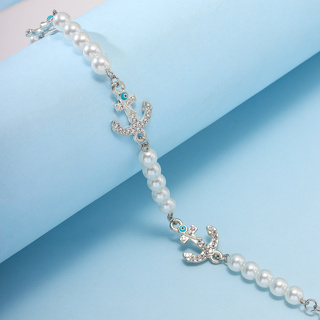 1 Colar Elegante de Âncora de Pérola do Diabo com Contas de Olho de Senhora Elegante
