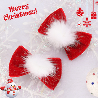 2Pcs Clipes De Cabelo Vermelho Estilo Chinês Acessórios Festa De Natal Arcos