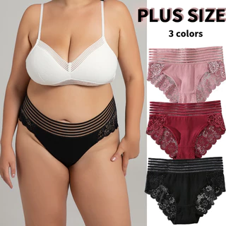 Calcinha Floral Feminina AMVI Tamanho Plus Para Mulher De Renda Roupa Íntima Transparente Lingerie Sexy Sem Costura Cintura Baixa Intimates