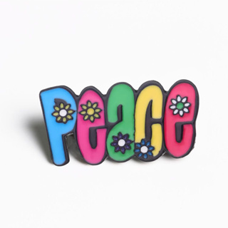 1 Broche de Paz Crachá de Paz Personalidade de Verão Personalidade Feminina Casal de Estudantes de Cartoon Bonitinho Pingente de Paz em Inglês