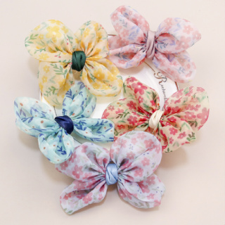 1 Tridimensional Amarelo Rosa Azul Rosa Azul Púrpura Vermelho Quatro-Petal Pequeno Cabelo Floral