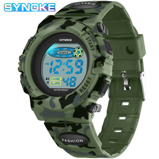 [Entrega no Mesmo Dia] SYNOKE Relógio Eletrônico De Homem Camuflagem Estilo Cara Resistente Moda À Prova D