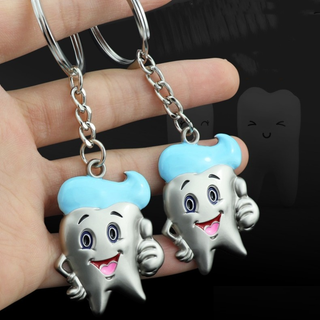 1pcs Creative Dental Care Keychain Teeth , Chaveiro De Simulação Decorações De Férias Para Crianças Gift