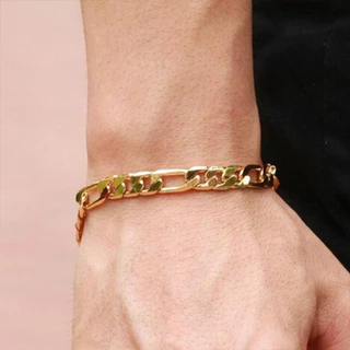 1 Peça Pulseira de Corrente Lateral Européia Americana de Aço Inoxidável Pulseira de Corrente Lateral de Aço Inoxidável Moda de Temperamento Único Hip-Hop Homens Mulheres Pulseira de Corrente Adequada para Homens Mulheres Desgaste Diário