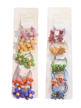 20Pcs Elástico Baby Girl Hair Band Banda De Cabelo De Menina Desenho Animado Orelha De Coelho Scrunchies Ponytail Holders Kids Accessories