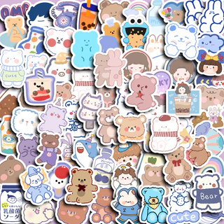 90 Pçs Bonito Cacau Urso Adesivo Crianças Diy Ferramenta Adesivos De Computador Para Garrafas De Água À Prova Dwaterproo