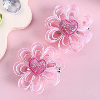 2Pcs Clipes De Cabelo Coração Novo Design Fofo De Cauda De Porco Para Meninas Bebês