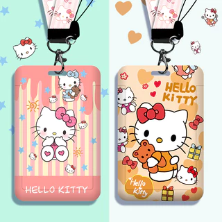 [Escolha Do Shopee] Porta-Cartões De Identificação Com Cordão Fotográficos Etiquetas De Nome Gatinho Estudante Chaveiro