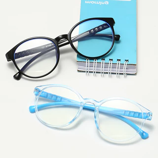 Nova Moldura Redonda de Cor de Doce com Moldura Redonda de Cor Dupla Cor Óculos Anti-Azul para Crianças