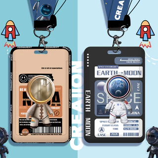 Porta-Cartões De Identificação Com Cordão Estudante Identidade De Astronauta Acesso Fotográficos Idol Photocard Etiqueta