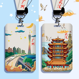Conjunto De Porta-Cartões De Estudante Landmark Para Material De Escritório E Presentes O Festival Da Primavera Do Bus Pass