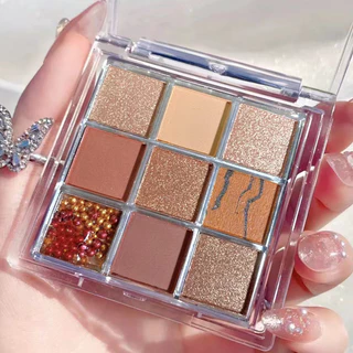 Paleta de sombras de nove cores de arroz perfumado crocante fosco perolado Glitter série de cores da terra não é fácil d