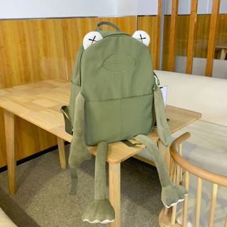 Mochila engraçada e engraçada de sapo Mochila escolar Unisexo Trabalho escolar