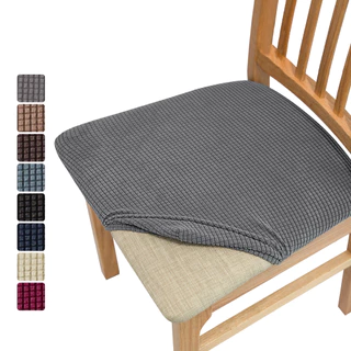 1pc Capa De Cadeira De Veludo De Milho , Jantar Com Faixa Elástica , Para Quarto , Escritório , Cozinha , Sala De Estar