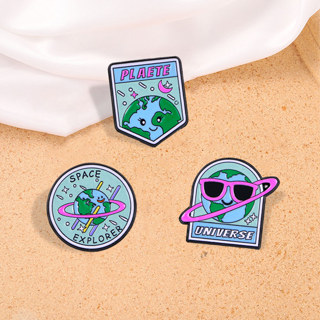 1 Peça de Moda Planeta de Moda Criativo Cartoon Planet Brochura de Acessórios Fofos em Inglês Exclusivo Crachá de Acessórios Fofos Adequado para Homens Mulheres Des