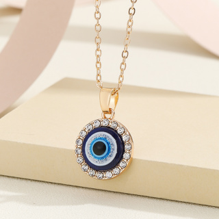 1 Pedaço de Temperamento Moda Moda Turca Olhos de Rhinestone Colar Pingente de Olho do Diabo Adequado para Mulheres Diariamente A Wear