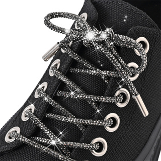 1 Par de Pares de Sapatilhas Rhinestone Preto Cor Branco Sapatilhas Diamante Moda Faça-você-mesmo Corda Adequada para Tênis Boots Sneakers
