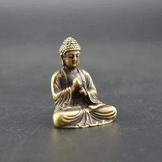 Budismo Chinês Cobre Puro Bronze Sakyamuni Estátua De Buda Ornamento De Mesa Coração Latão Chá Antigo Animal De Estimaçã