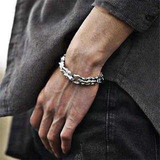 1 Pedaço de Pulseira de Dragão Europeu Americano Retro Dominativo Cabeça de Dragão Keelin Padrão Hip Hop Punk Keel Pulseira Adequada para o Uso Diário Masculino