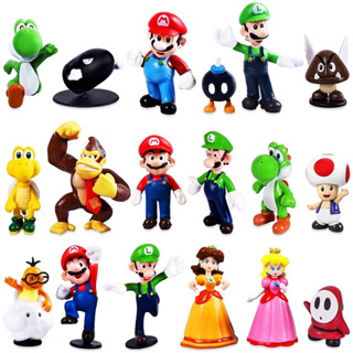 Boneca de 2 polegadas Super Mario Super Mario Mario Boneca Figura Doll Decoração de Bolo de Decoração