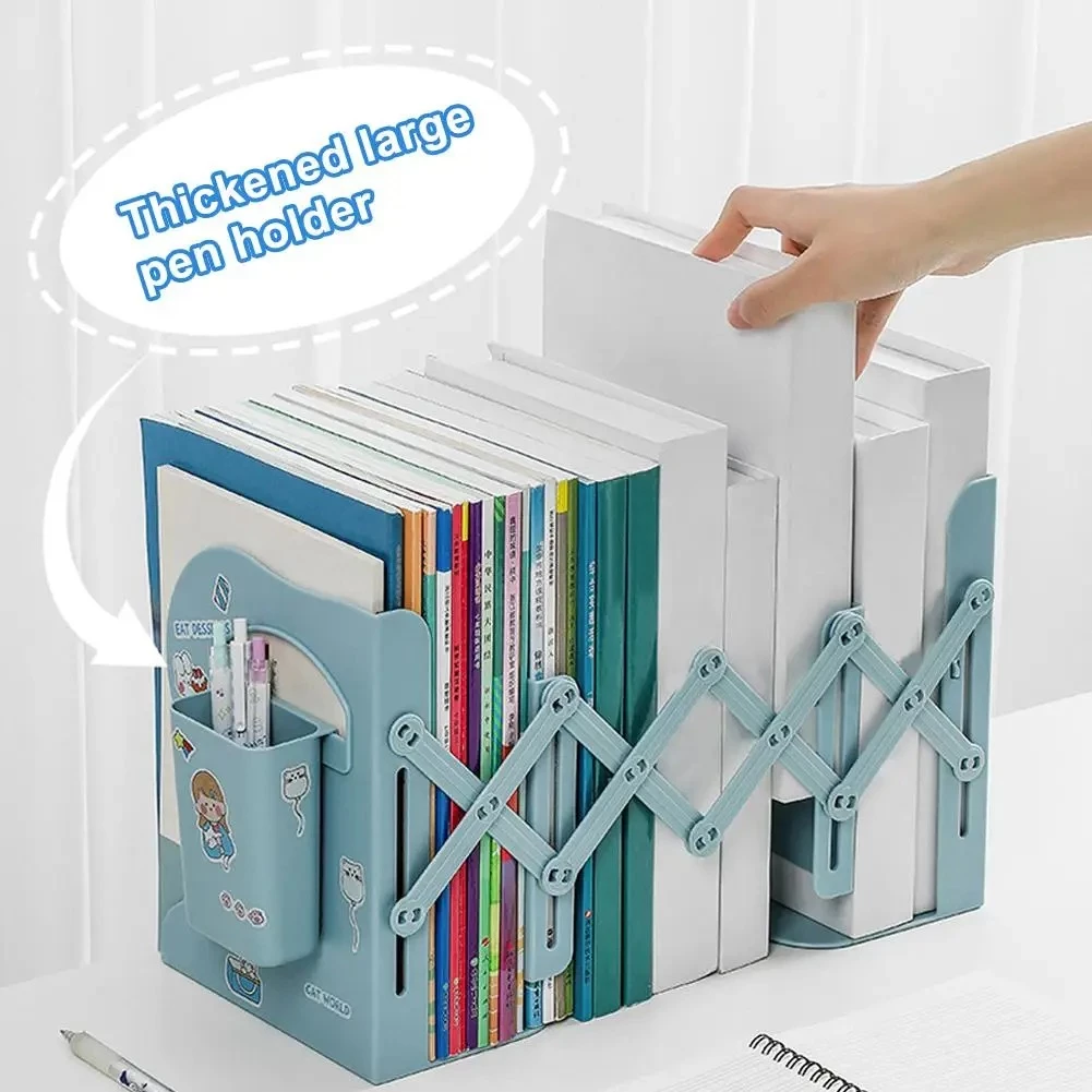 Suportes Para Livros Retráteis Prateleiras , Conjunto De Suporte , Estante Ajustável Com Caneta , Organizador De Mesa ,