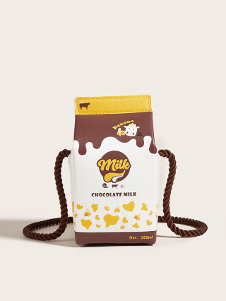 1 Pedaço Meninos Meninas Meninas Leite Cartonado Pequeno Satchel