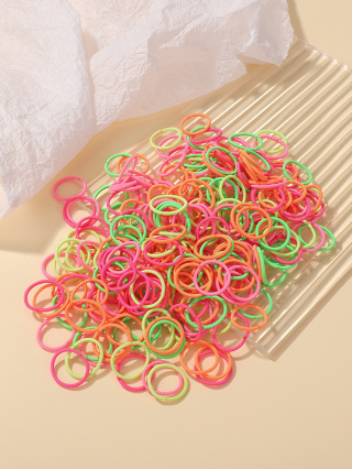 100 Pcs/Lot 2cm Hair Ties Gum Goma De Borracha De Nylon Colorida Faixa Acessórios Para Cabelos De Bonecas Faixas De Cabelo Elásticas Pretas Meninas Bebês
