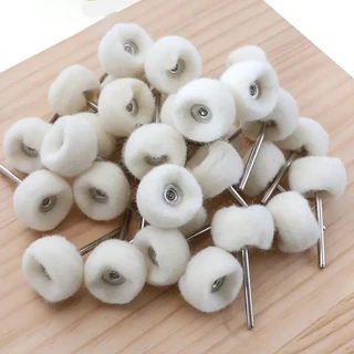 10-20 Peças De Feltro De Lã Cabeça Fosca Roda De Polimento Abrasiva 2.35/3mm Alça Fio De Algodão mini Escova Para jadeit
