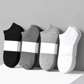 3 Pares Meias Femininas Esportivas Respiráveis De Barco Cor Sólida Algodão Confortáveis Tornozelo Branco Preto