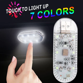 6LED Luzes De Toque Do Carro Recarregável Auto Interior Cúpula Luz Teto Lâmpadas Leitura Tronco USB Carregamento Direto