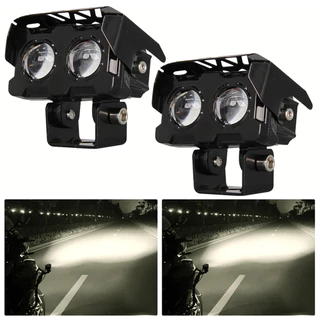 Luz LED Concentrante para Veículos Elétricos de Motocicleta Luz LED de Lente Dupla Scooter Super Brilhante Amarela Branca Luz LED de Dupla Lente Pronta para Motocicleta