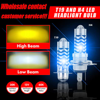 H4/p15d/ba20d 30W LED lâmpada de farol de motocicleta azul safira 1.000LM 6.000KHi/LO feixe de luz