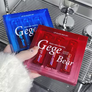 Azul, vermelho, dois conjuntos de esmalte labial, brilho labial, sensação de vidro, hidratante, copo antiaderente, filme