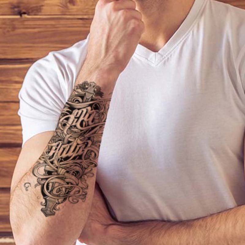 Adesivos de Tatuagem à prova d'água de longa duração Simulação de Tatuagem Temporária Não-Reflexiva Tatuagens Temporárias Abstratos Padrões Personalizados Homens