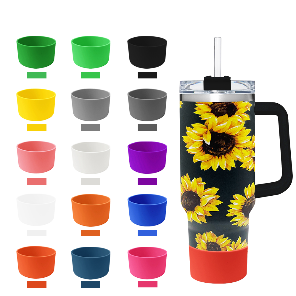 Cores Variadas Manga De Silicone Antiderrapante Para Copos De Café , Resistente Ao Calor Tampa Protetora Canecas De Vidro Reutilizáveis