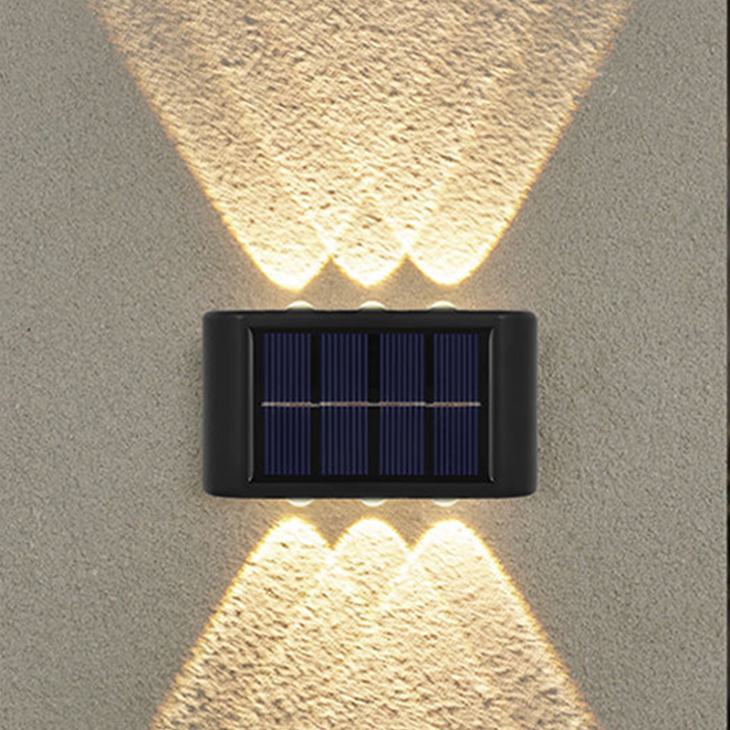 6LED Luz solar Emissor De Parede Exterior À Prova D'água De Corredor Decoração De Jardim Noite De Pátio light (1pc)