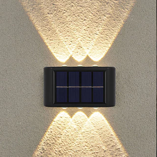 6LED Luz solar Emissora De Parede Ao Ar Livre À Prova Dwaterproof Água Decoração Do Jardim Corredor Da Pátio Noturna (1p