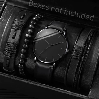 Relógio de pulso masculino + Pulseira de couro (sem caixa)