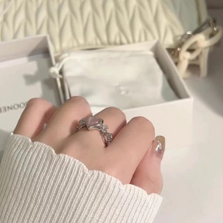 1 peça de desenho de nicho Sinta-se Cor-de-Rosa Coração de Amor Espinhoso Opala Anel Aberto Feminino Doce Estilo Feminino Estilo Moda Moda Tudo-em-Quadrado