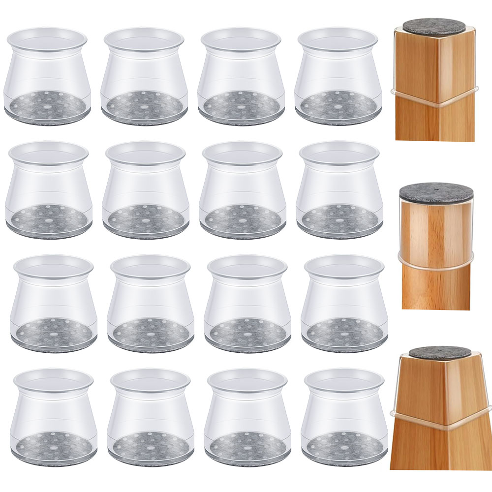 16 Pcs Protetores De Pés De Cadeira , Deslizadores De Móveis Para Pisos De Madeira Dura , De Silicone Proteger Contra Arranhões E Ruídos
