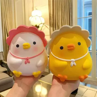 Pequeno pato amarelo dos desenhos animados bonito cofrinho depositável menina crianças presente aniversário cofrinho cas