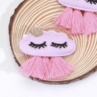 2Pcs Cloud Hair Clips Com Borlas Glitter Crown Hairpins Para Crianças