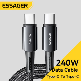 Essager 240W Carga Super Rápida Tipo-C 67W Cabo De USB 6A Para Xiaomi 12Pro Redmi K50 Note 11Pro Black Shark 5Pro