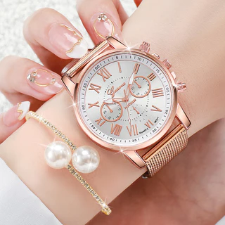 Relógio de Genebra Moda Senhoras Relógio de Moda Pulseira de Quartzo Pulseira de Pérola de Diamante