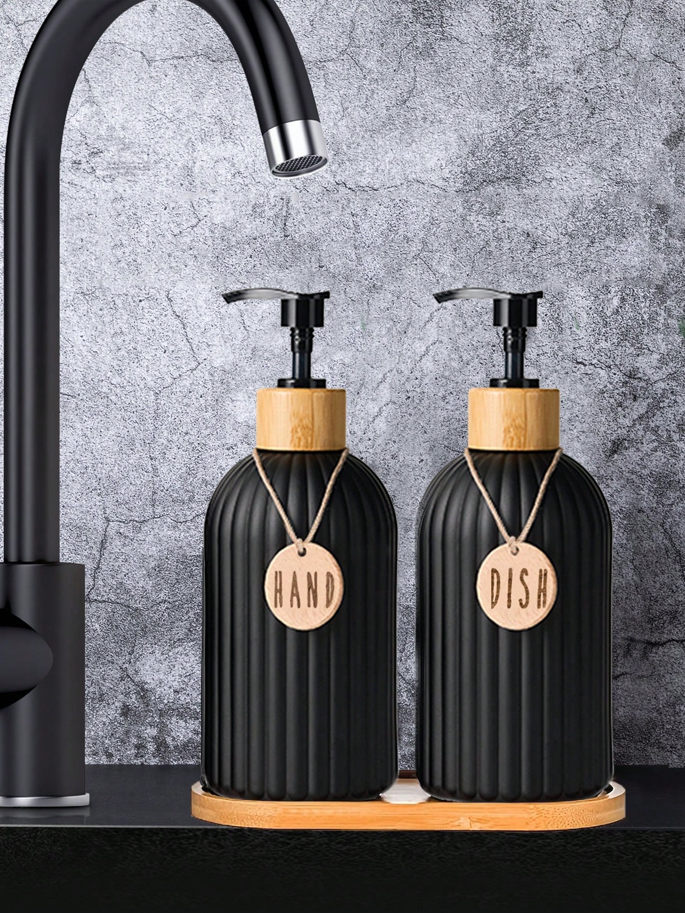 Conjunto de 2pcs de 2 peças Sanitizante de Mãos Onduladas 500ml Lavagem de Louça Líquido para Banheiro de Cozinha Sub-garrafas Decorações