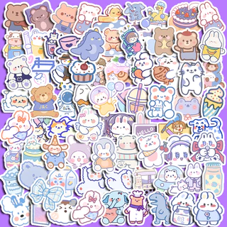 90 Pçs Adorável Azul Brownie Adesivos Diy Computador Washi Scrapbooking Estudante Papelaria Artes Artesanato