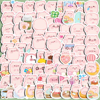 100 Pçs Bonito Porco Rosa Adesivos Diy Computador Washi Scrapbooking Estudante Papelaria Artes Artesanato