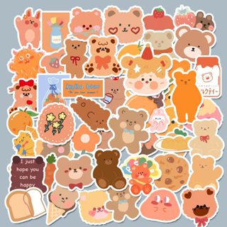 90pcs Autocolantes De Ursos Fofinhos Com Sabor Laranja Diy Computer Washi Raspagem Artesanato De Papelaria Para Estudantes